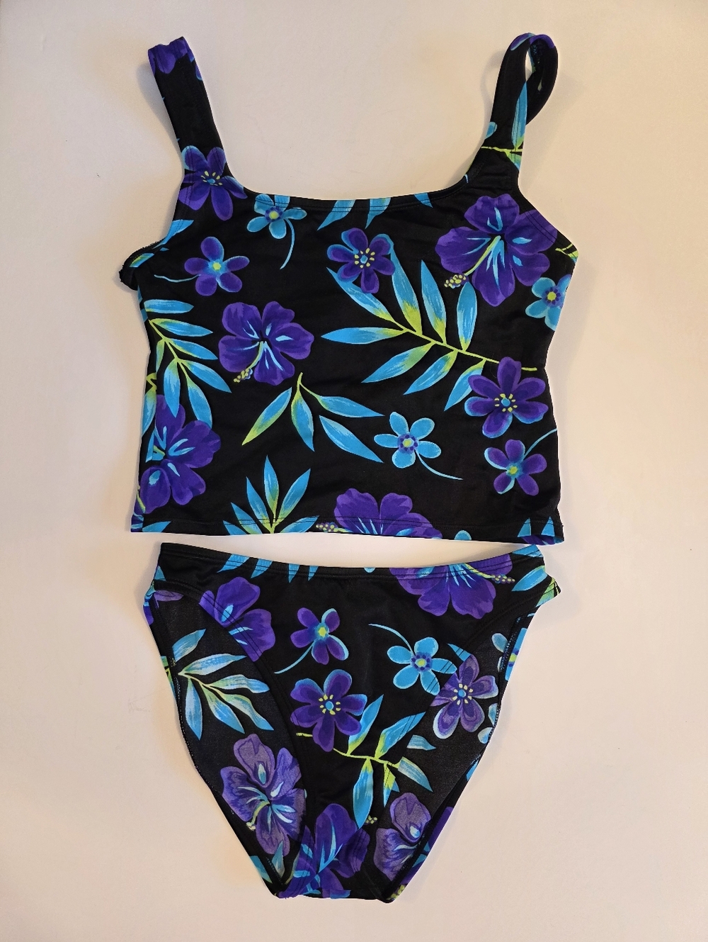 Catalina Two Piece Tropical Print Bikini Swimsuit Womens S 90s Vibes Beach Swim